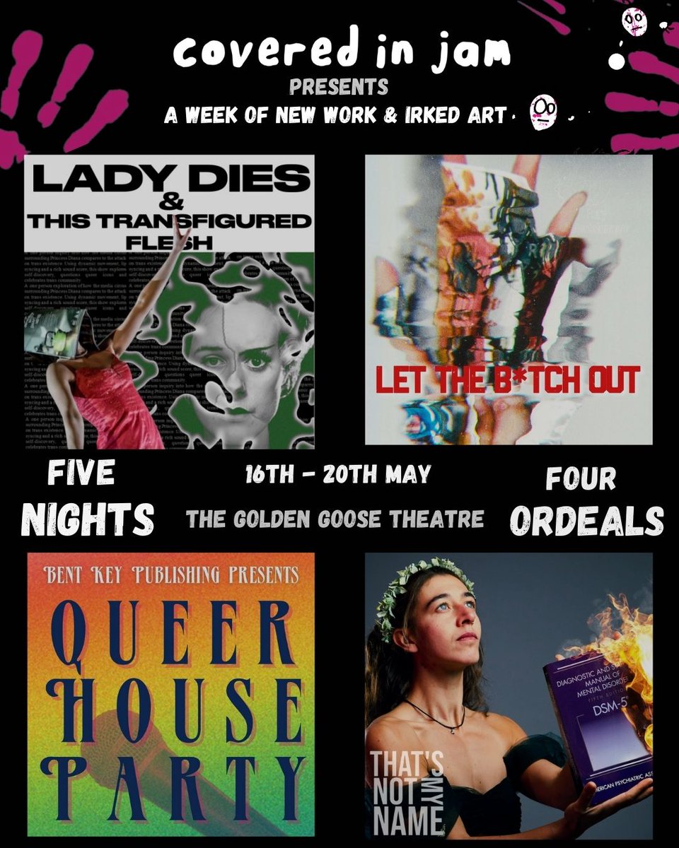 pubtheatres1's tweet photo. #IrkedArt 

FIVE NIGHTS. FOUR ORDEALS of most IRKSOME new work landing @GooseTheatre Camberwell 16 - 20 May

Solo artists, new writers and ensembles are bringing a week of neurodivergent, queer and feminist work- produced by @JamCoversUs 

Book now https://t.co/vsEZTnDdyi https://t.co/EUojcfiJQi