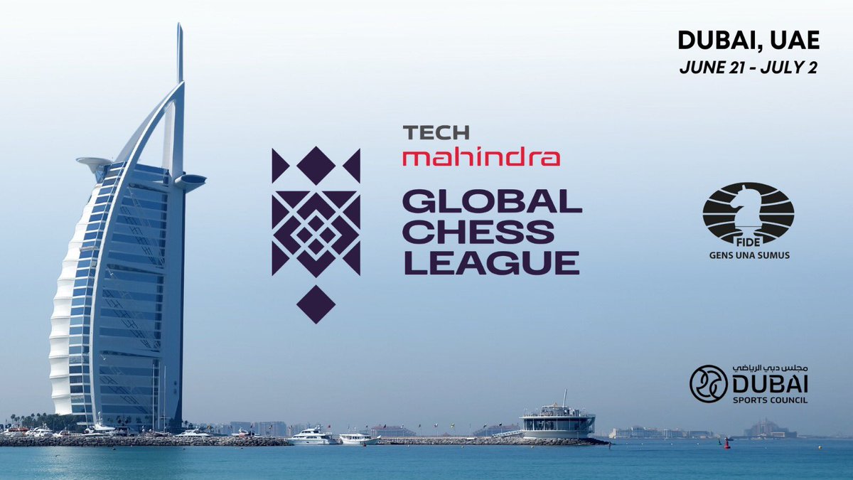 Dubai has been selected by the International Chess Federation (@FIDE_chess) to host the first-ever Global Chess League (@GCLlive) from June 21 to July 2, 2023, with top-notch players from across the world set to participate. We are proud of this new international recognition,