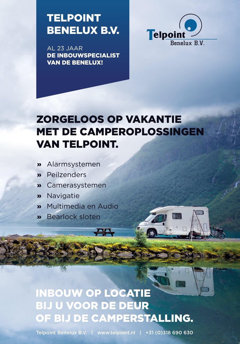 Zorgeloos met de camper op vakantie? Kies dan voor de camperoplossingen van Telpoint!

Wij helpen en adviseren u graag! Bovendien komen onze inbouwspecialisten op locatie, dus gewoon bij u langs.

Fijne vakantie! 

telpoint.nl

#camper #vakantie #inbouw