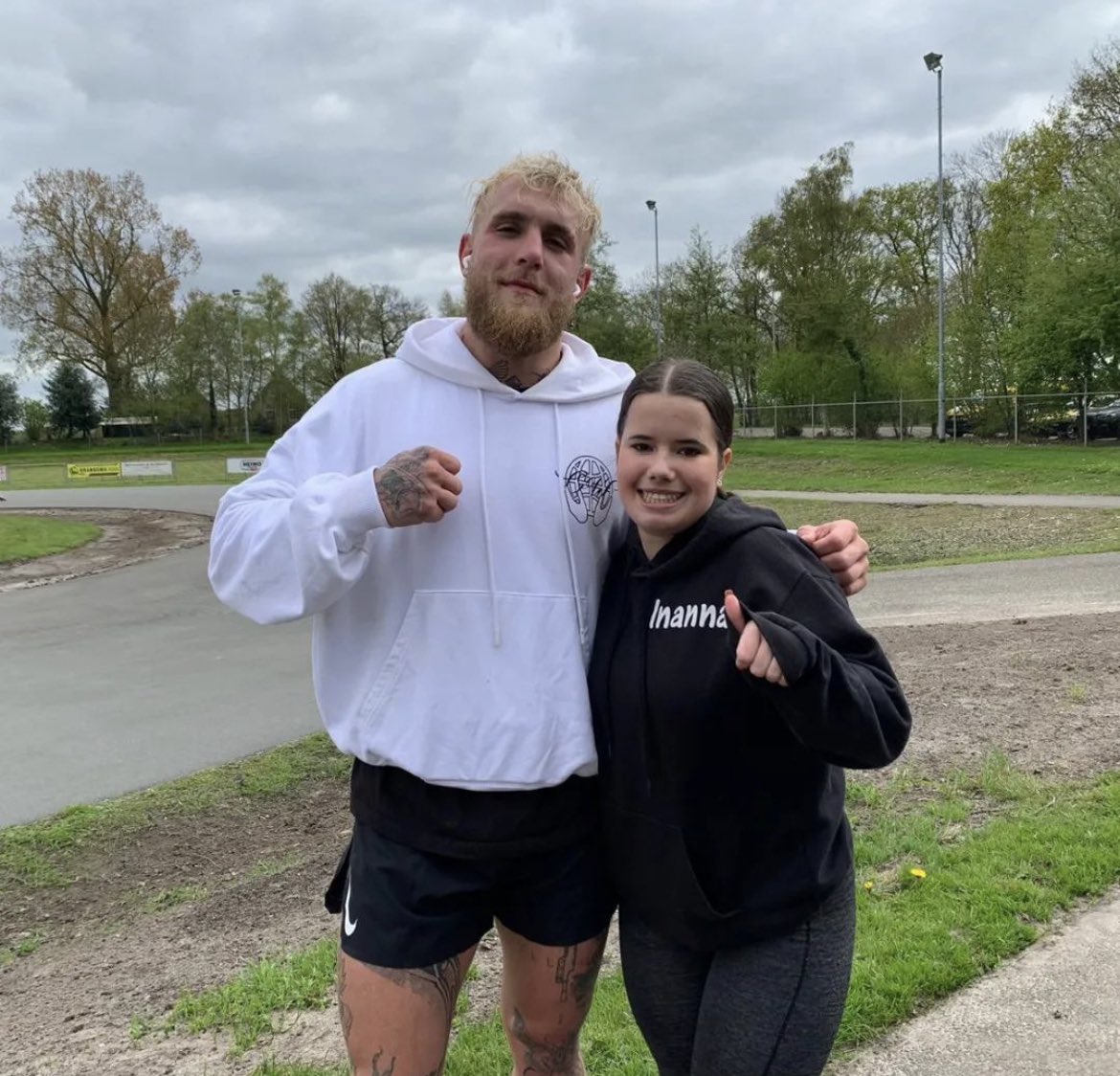 Jake and a fan the other day 

#jakepaul <a href="/jakepaul/">Jake Paul</a>