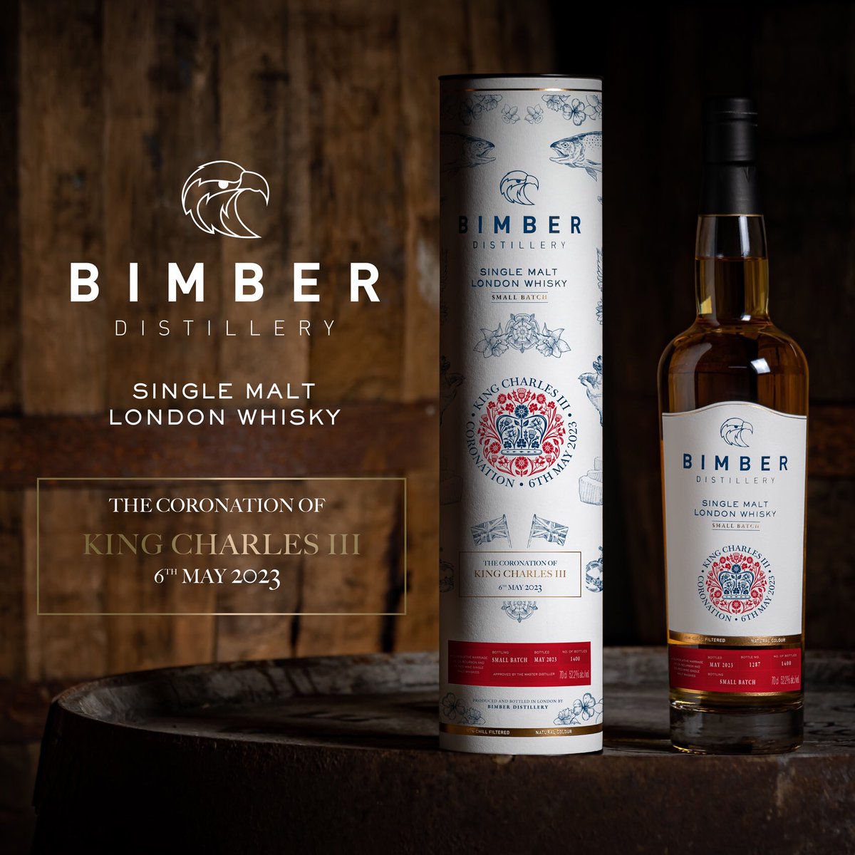 BimberLondon's tweet image. Bimber The Coronation of King Charles III is a celebratory release crafted from a unique marriage of American oak ex-bourbon and ex-Bordeaux red wine casks

As special as the occasion itself - bottles will be available to order from our website tomorrow
 
#Bimber #Coronation