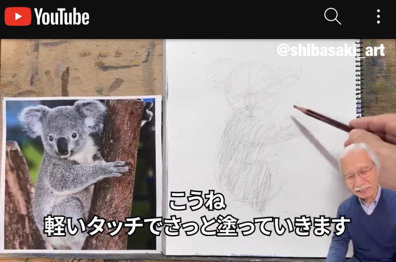 1本のえんぴつでコアラを描く。経過画像がぶっとびすぎ！？