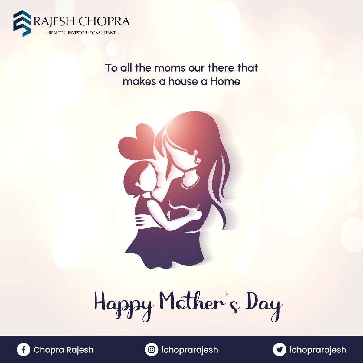 Wishing all the amazing mothers out there a Happy Mother's Day! Your love and warmth turn a house into a true home. Thank you for everything! 💐

#HappyMothersDay #HomeIsWhereMomIs #LoveAndAppreciation 🏡 #RajeshChopra #Realtor #RealEstate