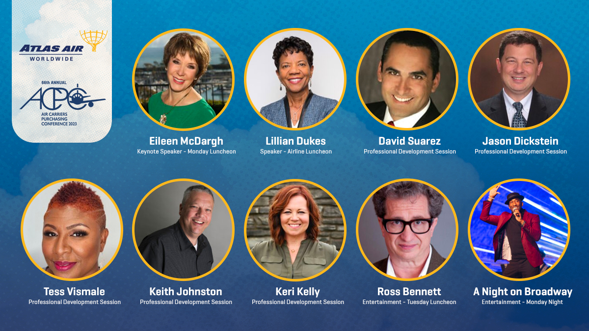 AtlasAirWW's tweet image. As sponsor of the 2023 Air Carriers Purchasing Conference, #AtlasAirWorldwide is proud to introduce this year&apos;s impressive lineup of speakers. Which speaker are you looking forward to seeing?

RT if you&apos;re planning on attending!

#ACPC2023 #ForgeAheadTogether #aviation