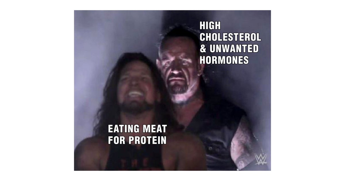 bluetribefoods's tweet photo. Wrestling the urge to stay healthy and enjoy the taste of meat? Don't worry, we've got you covered.
#BlueTribe #PlantBasedMeat #PlanetFriendlyTribe #WWE #meme #Meaty #Healthy #Delicious https://t.co/X768dHbRnS