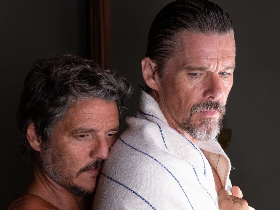 pascalarchive's tweet photo. new still of pedro pascal and ethan hawke in ‘strange way of life’ https://t.co/ILMlZN2swm