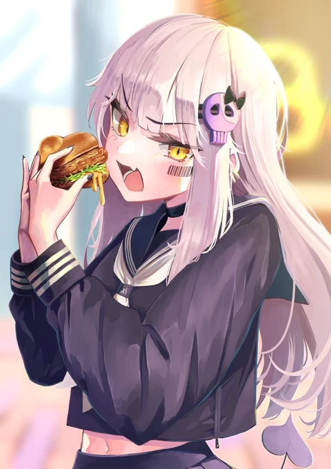 この世の全てを食べるユウナちゃん #創作 #イラスト