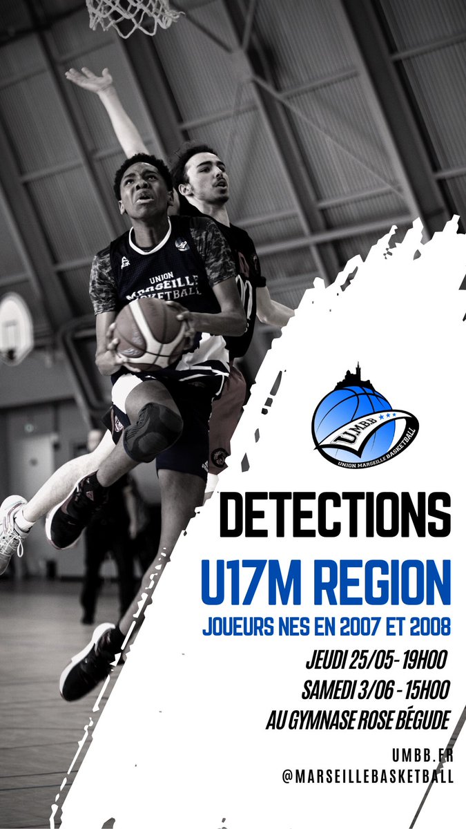 lockedinfr's tweet photo. 🚨AVIS AUX JEUNES CRACKS DE MARSEILLE 

Le club de l’Union Marseille Basketball (@MarseilleBasket) organise des détections pour ses équipes U17 et U20 Region. Rendez-vous le jeudi 25/05 et le samedi 03/06 au gymnase de la Rose Begude !

(Plus d’infos en DM) https://t.co/Zfk36nrXSe