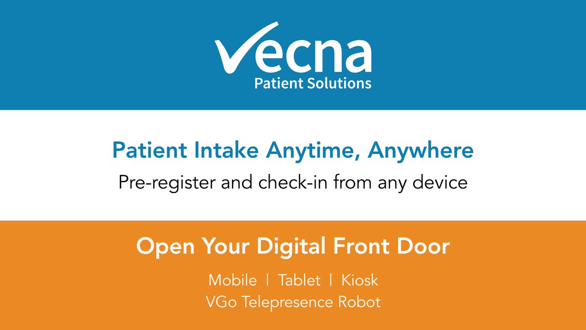 Discover how our leading Digital #PatientIntake solutions reduce patient waiting times, increase POS collections, and improve operational efficiency. Contact our team of experts at <a href="/VecnaInc/">Vecna</a> today to learn more hubs.la/Q01NGcpq0 hubs.la/Q01NG8qP0