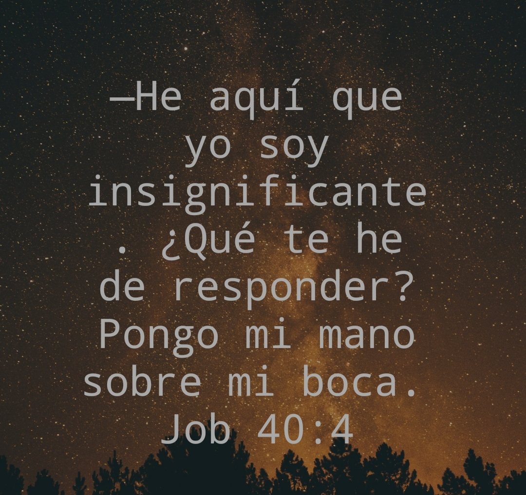 elva7310's tweet photo. #rpsp #Job40 #MiBibliaDice Reconocer que Dios es todo poderoso y nosotros simples mortales finitos, requiere de humildad y respeto a los designios de Dios,pues él es perfecto y sabe mejor lo que nos conviene.
" Confía en él y el hará " https://t.co/U2VtowDy5l