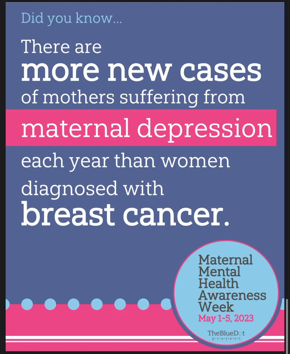 #DYK: There are more new cases of mothers suffering from maternal depression each year than women diagnosed with breast cancer. Link in bio for more information. 
.
.
.
.
#MMHWeek2023 #MaternalMentalHealth @thebluedotprj