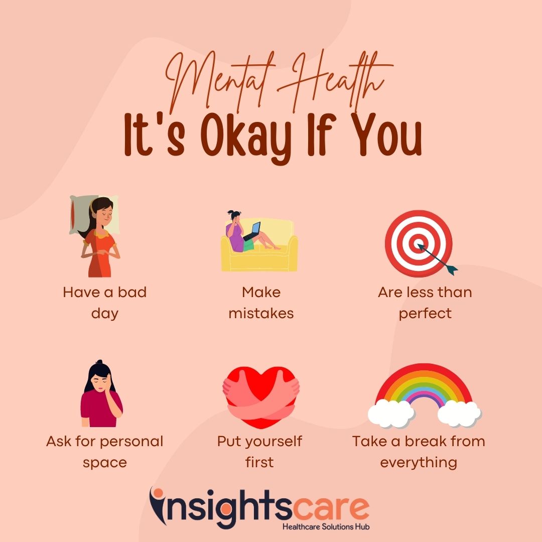 Insightscare's tweet photo. Mental Health🧠

It's okay if you

Have a bad day
Makes Mistakes
Are less than Perfect
Ask for personal space
Put yourself first
Take a break from everything

#mentalhealth #mentalwellness #mentalhealthawareness #mentalhealthmatters #healthcareindustry #healthcaremagazine https://t.co/lq7blNlE5T