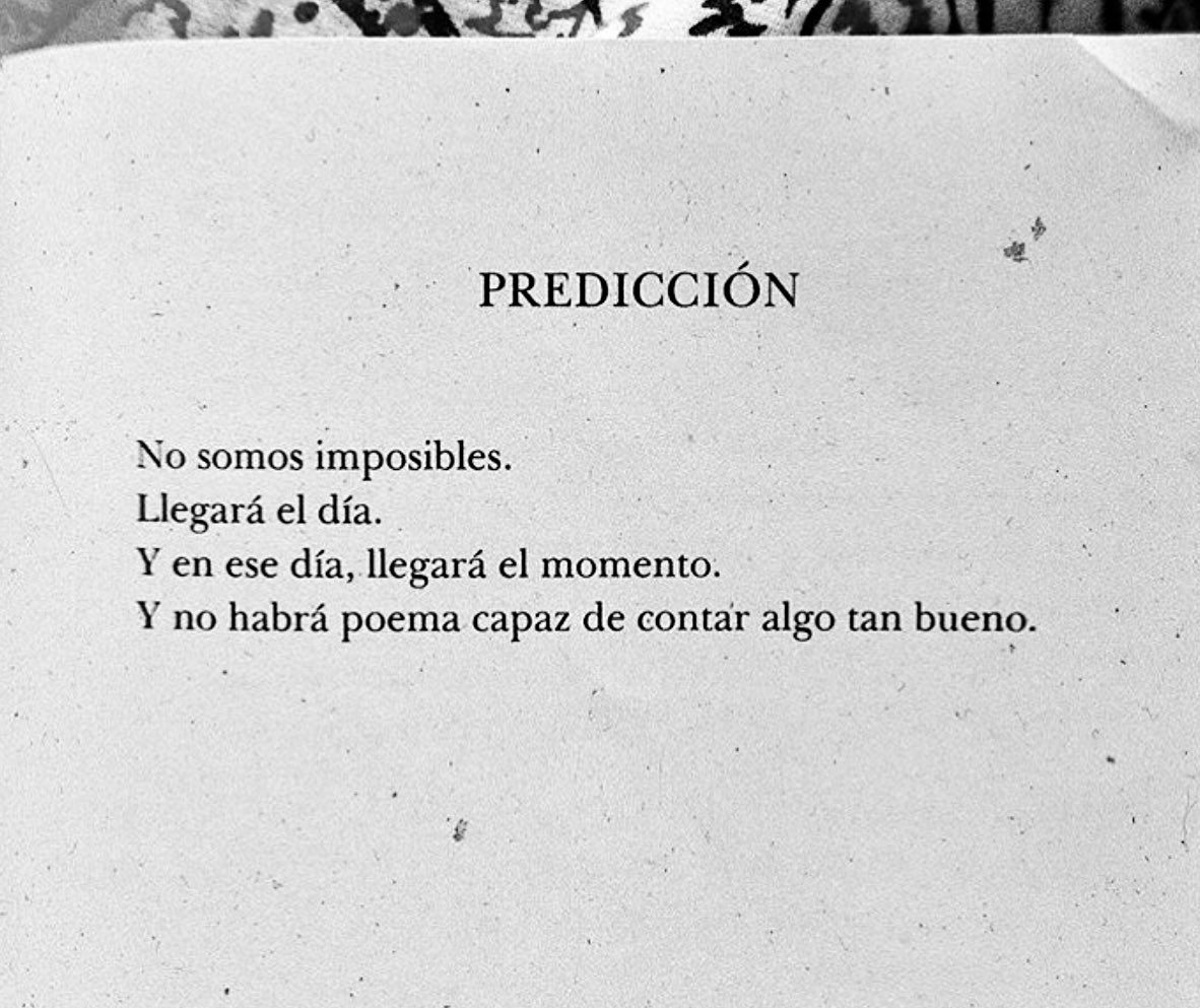 “No somos imposibles.
Llegará el día.
Y en ese día, llegará el momento.
Y no habrá plena capaz de contar algo tan bueno.”
Libro: Los pájaros sabrán 
Autor: <a href="/NereaNerNerea/">Nerea Delgado</a> 
#cementeriodelibros