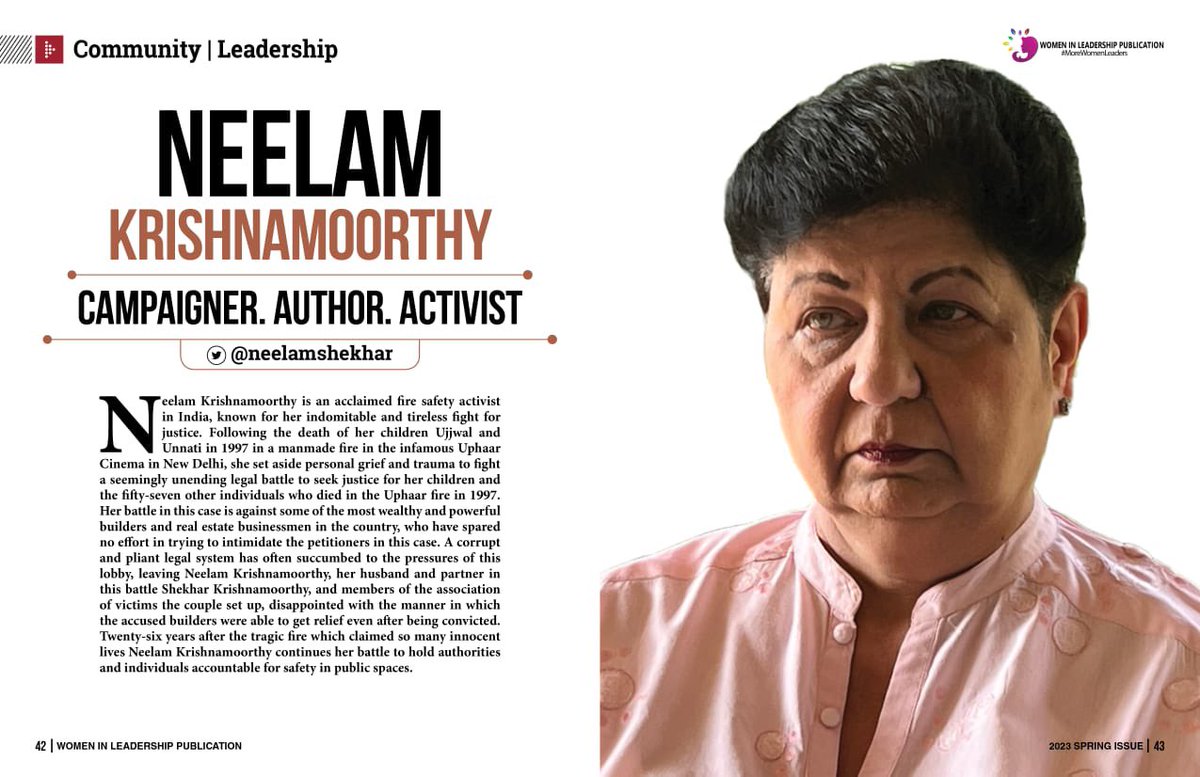 Neelamshekhar's tweet photo. Featured in the UK based Women in Leadership publication: https://t.co/IzIulXYtH7

@WILPublication @SholaMos1
#UphaarFire #TrialByFire https://t.co/HuusOT6YQ9