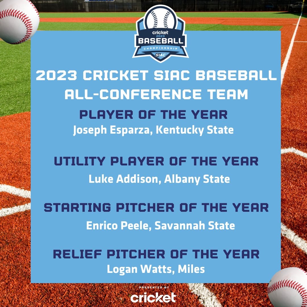 TheSIAC's tweet photo. Congratulations to the 2023 @Cricketnation SIAC Baseball All-Conference Award Winners! ⚾️🏅

#SIACBSB #SIAC23 #LeadersRiseHere 
@Cricketnation https://t.co/WQZw8uCN09