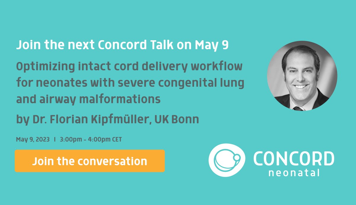 Complex procedures with an intact cord can be done. Curious how? @Flokipfmueller, will share the science and his experience in optimizing complex delivery workflows. 
Sign up for an inspiring #ConcordTalk on 9 May at 3 p.m. concordneonatal.com/concord-talk
#cordclamping #neonates