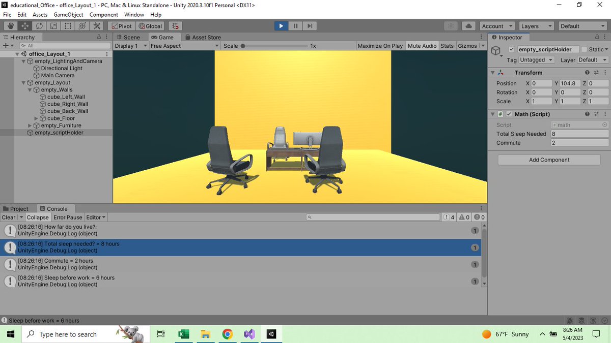 WallyOwi30's tweet image. C sharp/ Unity Tutorial: Subtraction with two public floats and print the difference to console.
#csharpdeveloper #unityprogrammer #csharpcoders