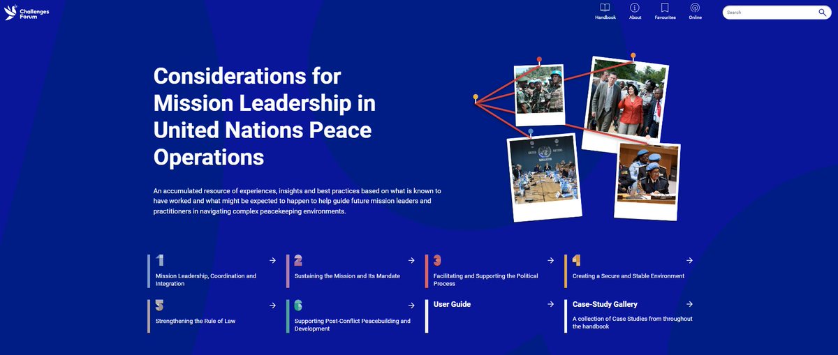 ChallengesForum's tweet photo. How can you as a senior #missionleader in #peaceoperations learn more on
📢Mainstreaming communication
📄Crisis management
🔐Creating a secure environment?
📱The digital #missionleadership tool - indispensable for more effective leadership.
🔗Try it out https://t.co/dunKO6dtiI https://t.co/Fk20oEgd6w