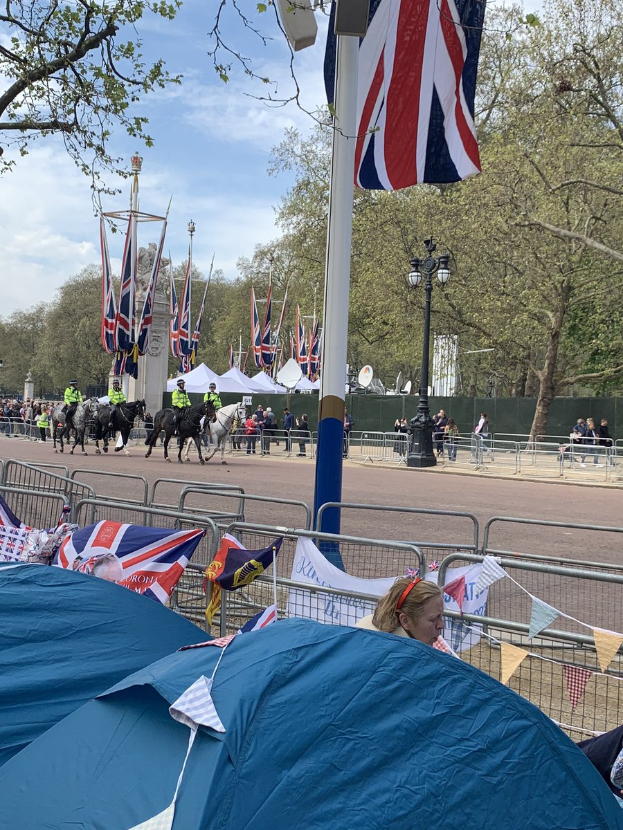 Took the dog to see the #Coronation flags. 

In true #labrador style, he was probably more excited by the discovery of a dropped sandwich…