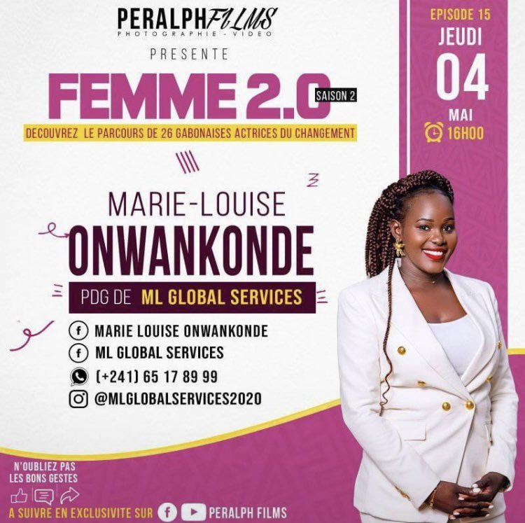 Vous souhaitez en savoir plus sur moi et mon modeste parcours d’entrepreneure? Rdv dès 16h pour l’épisode numéro 15 de 𝙁𝙀𝙈𝙈𝙀 2.0, une émission de Peralph Films. 

Connectez-vous 

🌐Sur Facebook: facebook.com/peralphfilms?m…
🌐Youtube: youtube.com/Peralph Films