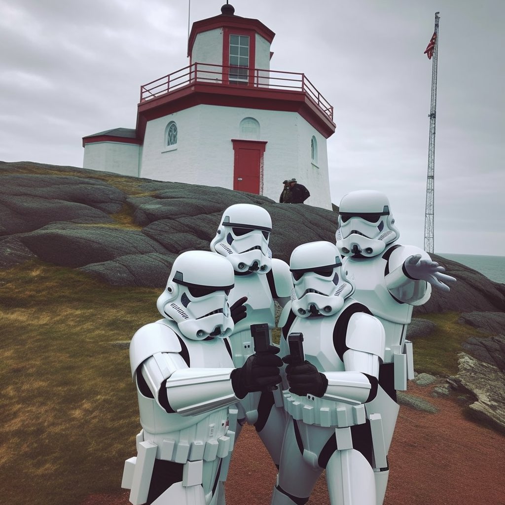 AiNewfoundland's tweet photo. #maythe4thbewithyou 
#stormtroopers #maytheforcebewithyou #maythe4th #starwarsday #starwars #newfoundland #yyt #discovernl #exploreNL #icebergsnl #aiart #digitalart #midjourneyart #midjourneyai https://t.co/nNgGpscFPy