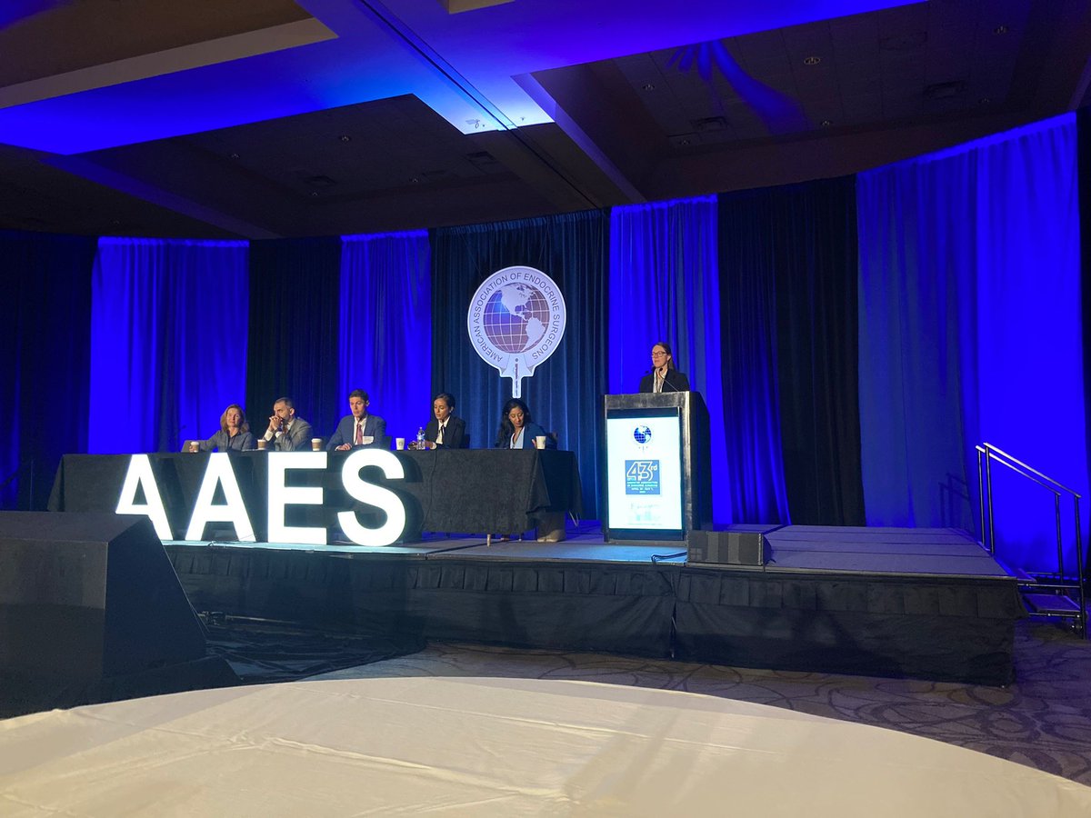 UNMCSurgery's tweet photo. Dr. Sara Cartwright presenting @TheAAES! She presented a CESQIP review of parathyroidectomy looking at intraoperative PTH use and outcomes. @DrFingeret https://t.co/iuQtCiycMZ