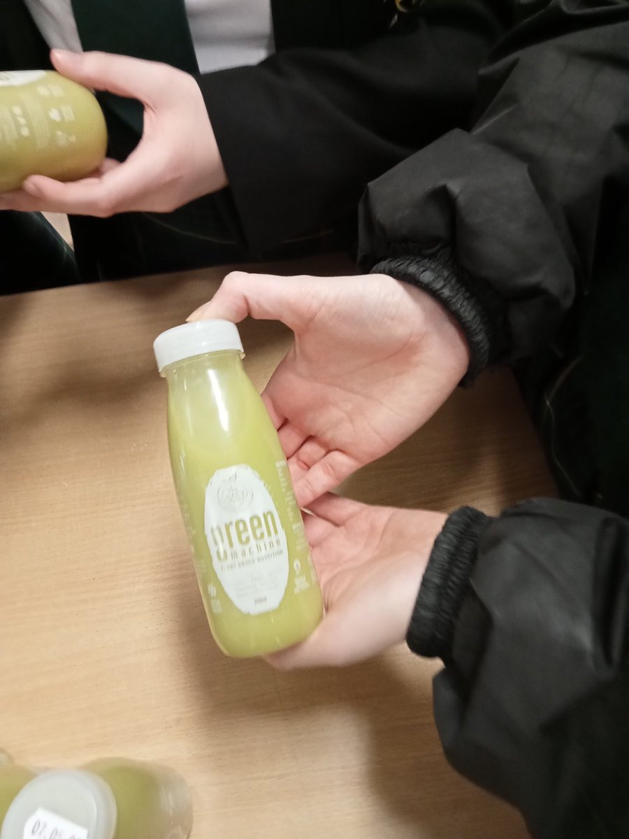 Ms. McConnell treated her Home Ec class to a study treat from ⁦<a href="/thejuiceworksIE/">thejuiceworksireland</a>⁩ today! 🍇🍊