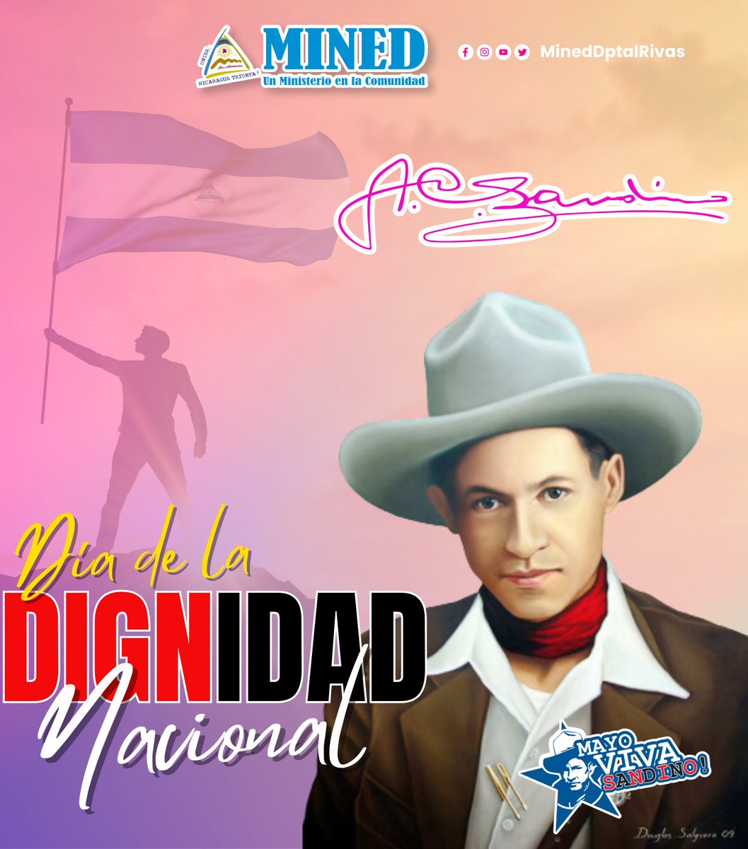 MINED_RIVAS's tweet photo. 4 de mayo 1927  | Día de la Dignidad Nacional, el General Augusto C. Sandino, con actitud patriótica, heroica y digna, se niega a firmar el Pacto del Espino Negro, oponiéndose a la intervención norteamericana en Nicaragua.
#EnVictoriasEducativas
#MayoVivaSandino https://t.co/UUFiuuRMfp