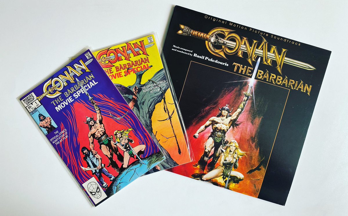 “Grant me revenge! And if you do not listen, then to HELL with you!” Afternoon of Brazil poledouris’s score for Conan the barbarian as well as rereading the <a href="/marvel/">Marvel Entertainment</a> movie special <a href="/schwarzenegger/">Arnold Schwarzenegger</a> #arnoldschwarzenegger #conanthebarbarian #movie cultclassic #marvelcomics #vinyl