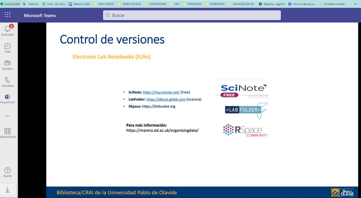 Milanes_guisado's tweet photo. Hoy cosillas interesantes en el curso de gestión de datos para doctorado ... @bibupo
- Electronic Lab Notebooks (#ELNs)
- Open Science Framework (#OSF)
- Microdatos vs Macrodatos
Seguimos la semana próxima ...
#opendata #openscience #researchdatamanagemement #Reserchdata https://t.co/D1M6is8GQ3