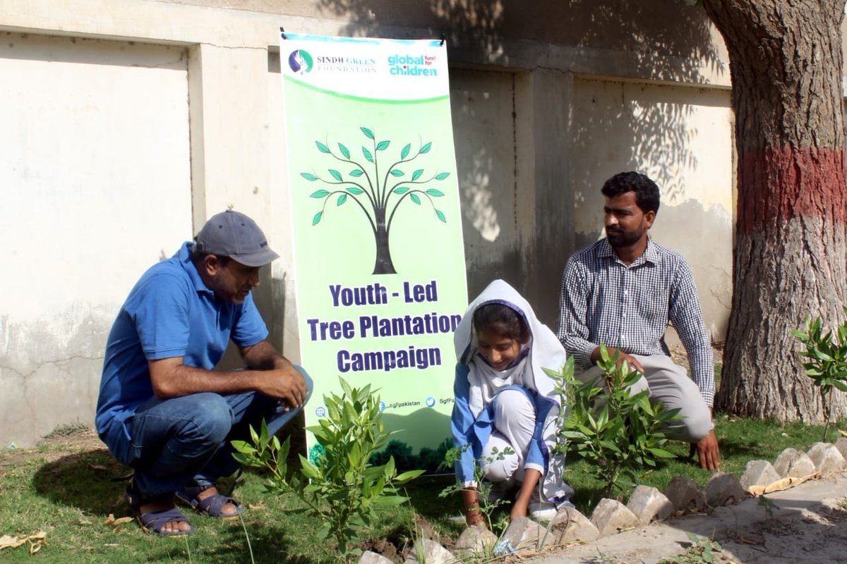 Sindh Green Foundation has initiated 'Youth-Led Tree Plantation Campaign' in district #Sanghar #Pakistan in partnership with @Global4Children under #SparkFund
 
#ClimateAction #youth #children #trees #GlobalWarming #ClimateEmergency #ClimateCrisis #nature #EarthDay2023