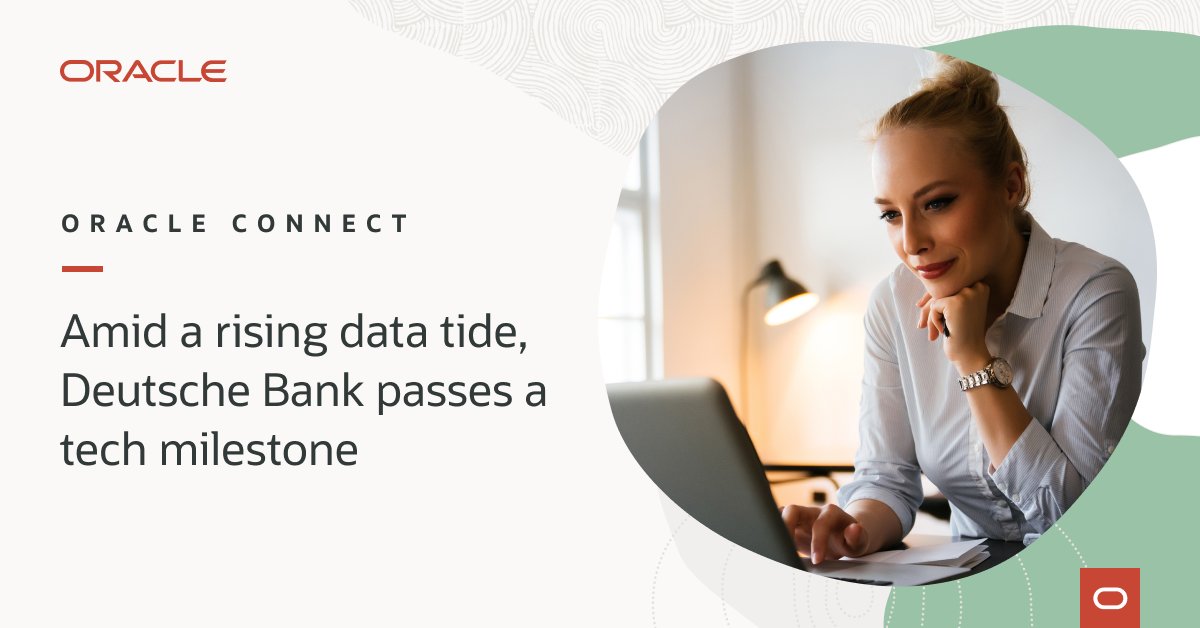 cmvithlani's tweet photo. Learn how @Oracle helped @DeutscheBank increase reliability while cutting costs and energy use by moving 1,200+ databases to the cloud: https://t.co/CCmXO7JnSg https://t.co/xhwc3UWsi7