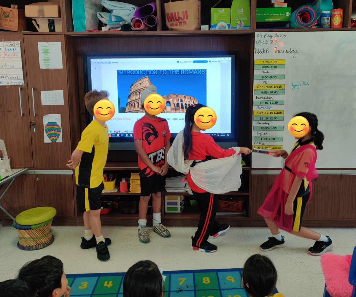 Hook to get the Ss hooked. 
Ts of Year 3 <a href="/TBS_Delhi/">TBS Delhi</a> presented a role play to share the myth of Romulus and Remus and how the city of Rome was founded. Ss then recreated their versions of the story presented for their peers. 
#roleplay, #AncientRomans, #History