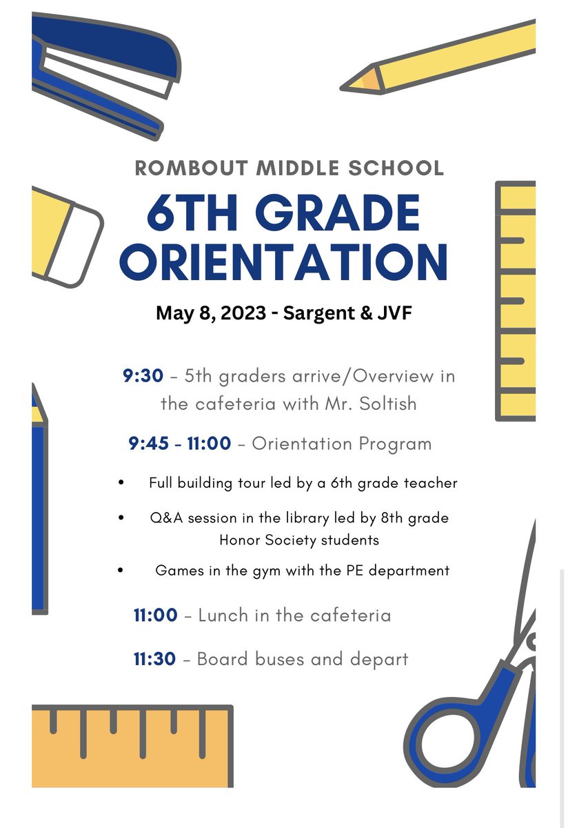 Really excited for our 5th graders to get their first experience at <a href="/RomboutMS/">Rombout Middle School</a> on Monday! Thank you RMS admin team  and 6th grade teachers for putting this event on! 

<a href="/MsSessoms/">Crystal Sessoms-Wiggins</a> <a href="/BeaconTeachers/">Beacon Teachers Association</a> <a href="/BeaconCSD/">Beacon City Schools</a> <a href="/Sargent_Stars/">SargentStars</a>