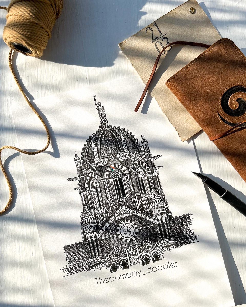 ThebombayD's tweet photo. My city is like a giant piece of soul. Every time a new person comes to Mumbai and attach oneself to the city regardless of wherever you go after that, it travels with you, enriching you// ♥️
.
#mumbaicity #sketch #cststation #railwaystation #architecture #drawingart #mumbaiart https://t.co/biHGOgYjlX