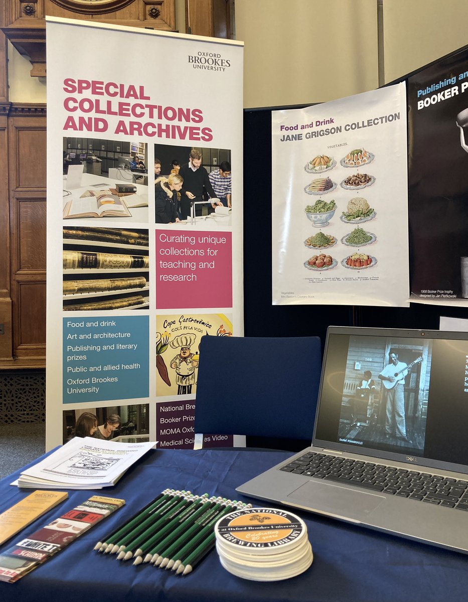 BrookesSpecColl's tweet photo. We’re set up and ready to go at the History Thesis Fair! Looking forward to chatting about our collections this afternoon 
@HFLOxford https://t.co/vkbW8yIzTP