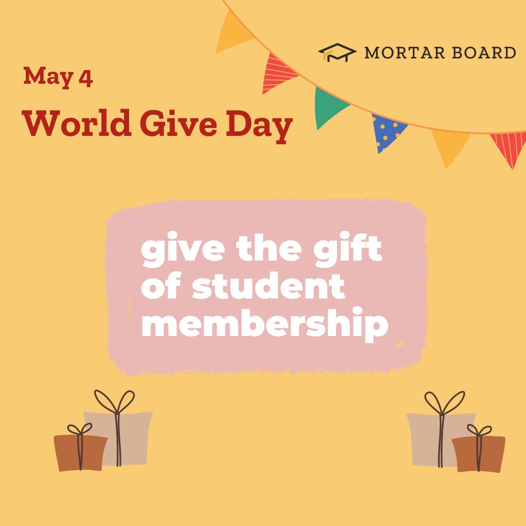 What a wonderful world we live in...and what a wonderful day to give the gift of Mortar Board membership.  #Leadership #Scholarship #Service  

secure.givelively.org/donate/mortar-…