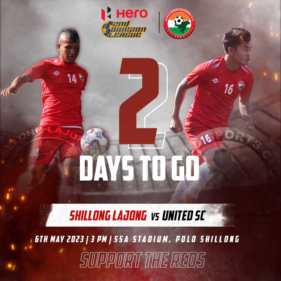lajongfc's tweet photo. 2 DAYS TO GO
SHILLONG LAJONG v UNITED SC
The Reds will face their first home game of the Final Round against United SC.
COME ON YOU REDS!!
#shillonglajongfc #lajongfc #football #indianfootball #seconddivisionileague #hero2nddivleague #unitedsc #proudtobenortheast #footballclub https://t.co/L0a1SLiiSU