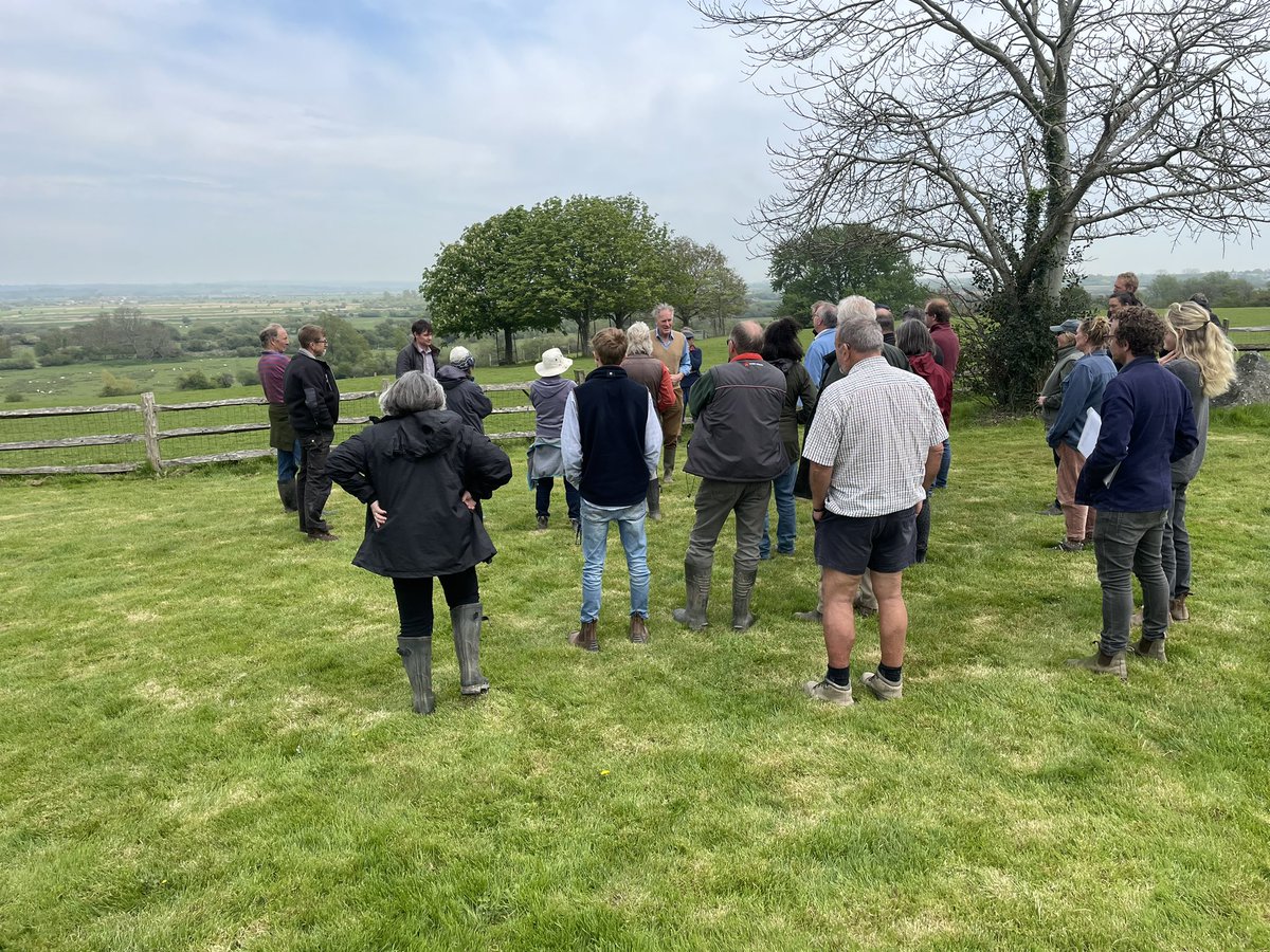 Members enjoying the views at Montague Farm with County Chair, Martin Hole and family. A walk around the business before we hear from HQ and @DavidatWestons on SFI at 3pm.