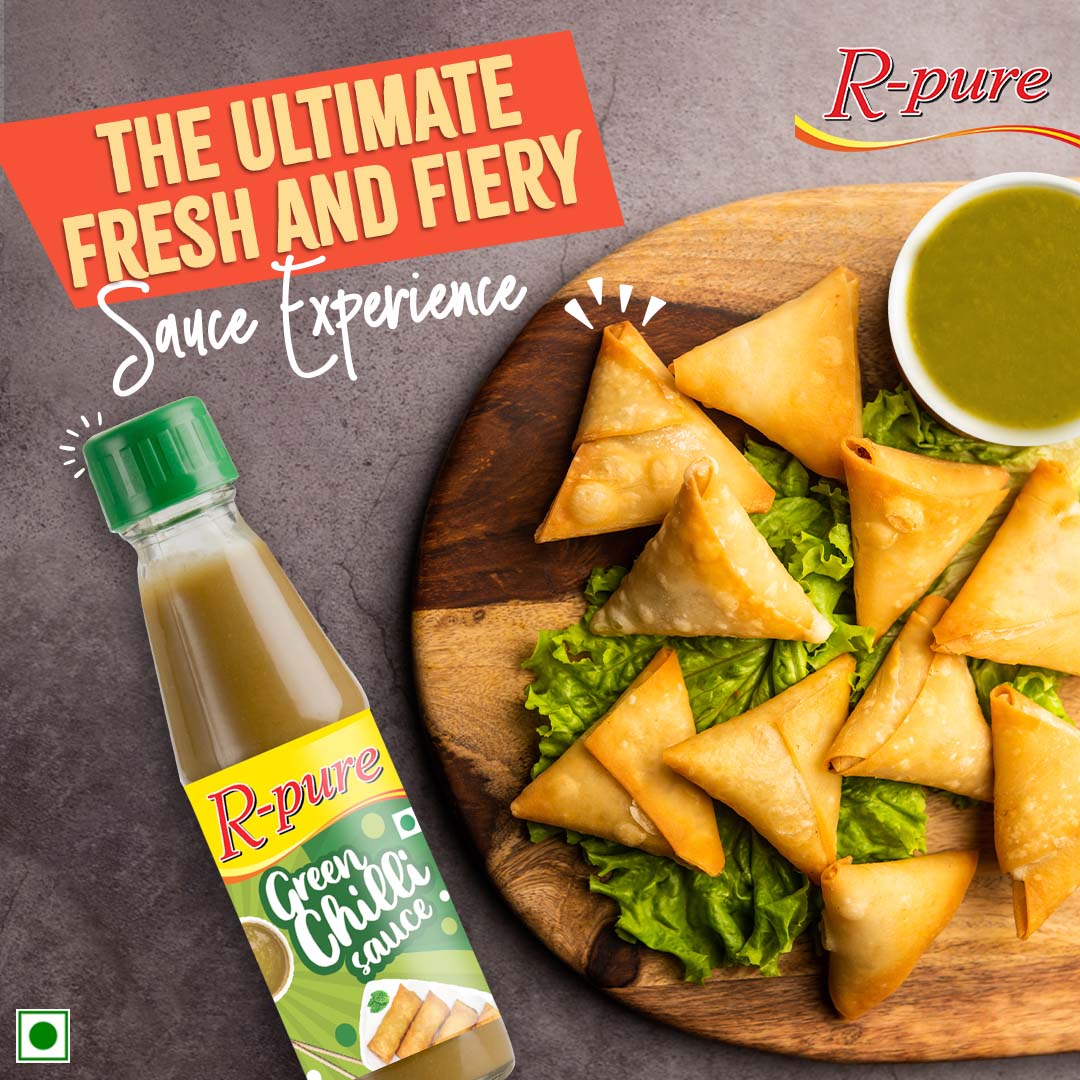 RpureM's tweet image. Spice up your snack time with R-Pure Green Chilli Sauce, 
The perfect condiment for adding a kick of flavour to your favourite snacks.

Note:- Product images are for illustrative purposes only and do not represent their true nature.

#RPuremasale #RPureSauces #Greenchillysauce