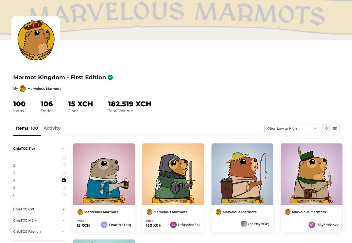 We are excited to be part of the Chia Open Digital Economy (CODE) and their proof-of-concept game, ChiaTCG!

You are now able to see the ChiaTCG stats of your NFTs on the MintGarden details page and filter by stats in the collection view.

x.com/chia_project/s…