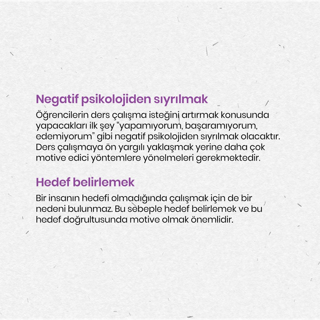 UgurOkullari's tweet photo. Ders çalışma isteğinizi arttırmak için hedefinizi belirlemenizi, negatif psikolojiden sıyrılmanızı,dikkatinizi dağıtan unsurlardan uzaklaşmanızı ve motivasyonunuzu arttıracak yöntemlere başvurmanızı tavsiye ederiz. 

#UğurKazandırır https://t.co/qSfD9Zgw6S