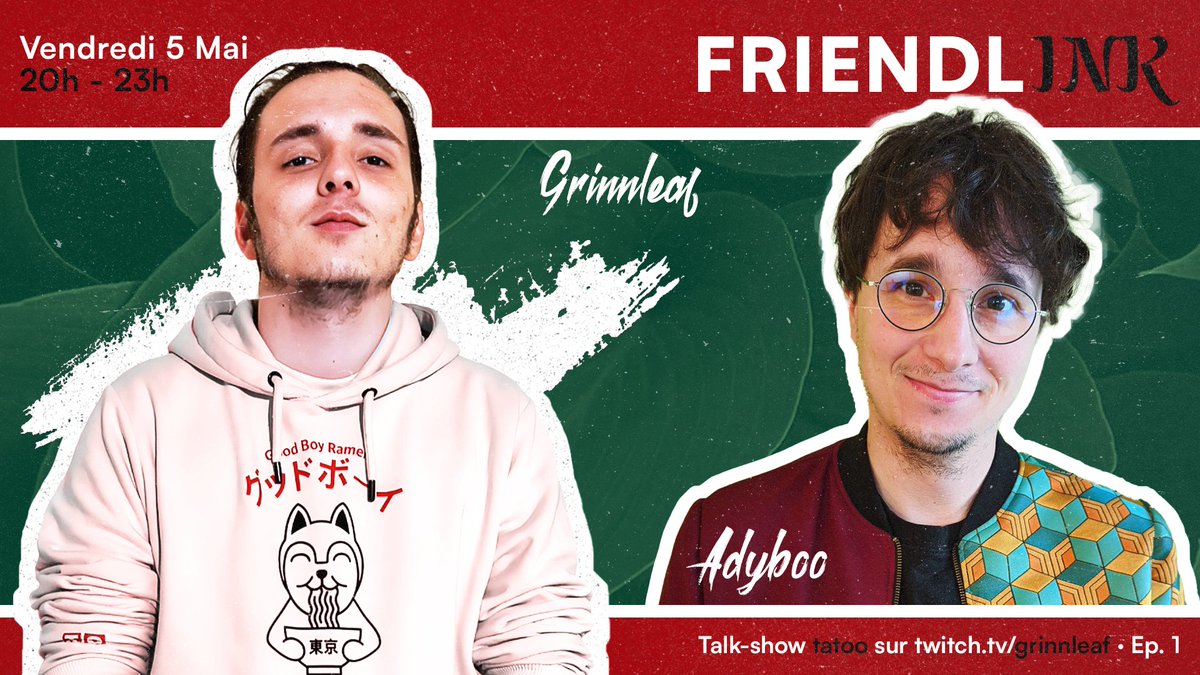GrinnL's tweet photo. Ca y est le grand jour arrive ! C'est demain soir qu'on reçoit @MisterAdyboo pour parler de ses tatouages ! Si vous avez des questions à poser sur les/ses tatouages, posez les en dessous avec le #FRIENDLINK ! A demain 20h ! https://t.co/DFfFVjhPsg