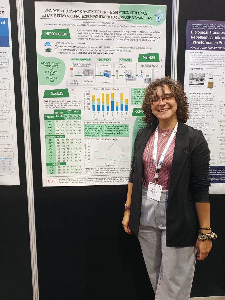 EEljarrat's tweet photo. #SETACDublin Sandra Callejas @Sandra17cm from
@onhealth4 presenting today the Urinary Biomarkers of E-waste dismantlers exposure to plasticizers.
@EEljarrat @IDAEA_CSIC https://t.co/7fckg7DfJI