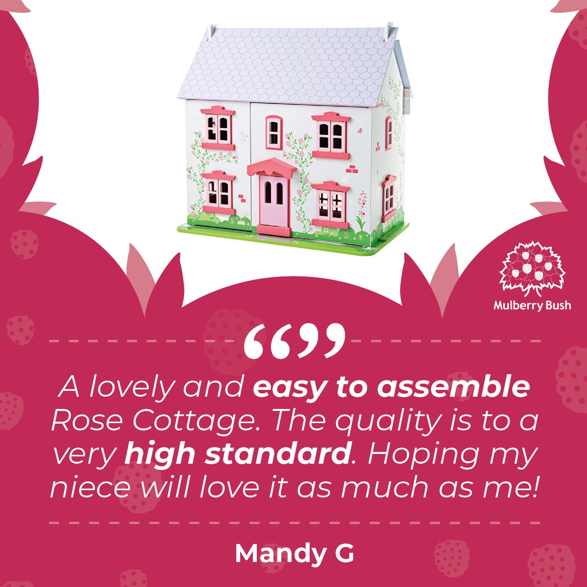 MulberryBushToy's tweet photo. Thank you Mandy, Patricia, Lynda and everyone who leaves a review! We love hearing from all our customers ❤️

https://t.co/EVKrR9ZpBG

#mulberrybush #review #toys #family https://t.co/CsVP38OwQ1