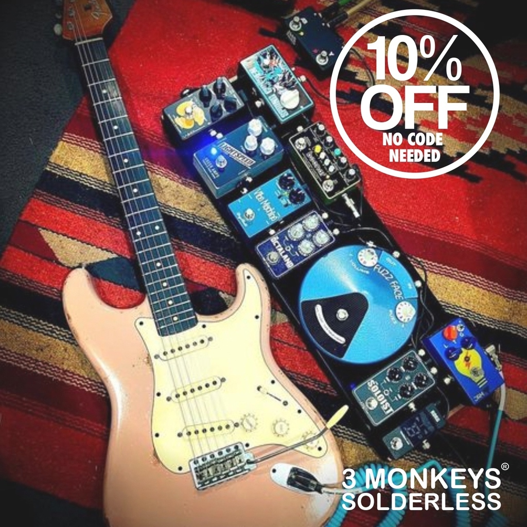We're having a 10% off sale on everything on the site (no code needed, discount at checkout). Not sure when we will end it, so if you've been thinking of getting some cables, now is the time.⁠
Thanks,⁠
Ossie and Greg⁠
3 Monkeys Solderless⁠
----------… instagr.am/p/Cr0lx2wNIzG/