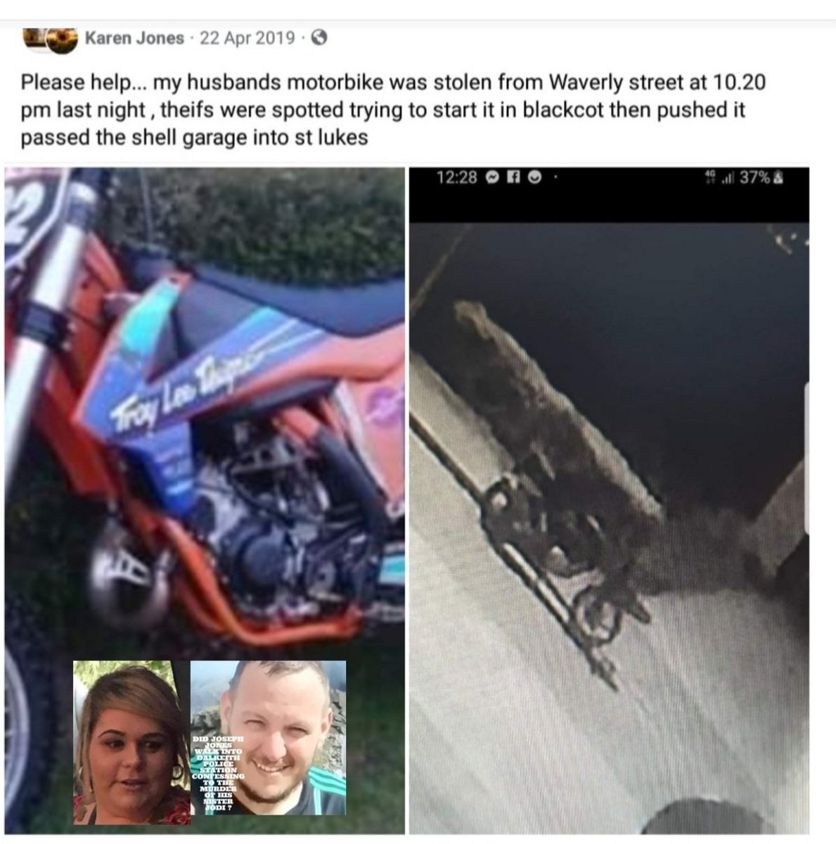 TruthWinzz's tweet photo. Mrs Joseph Jones (2019) Someone Stole Joseph's Bike.
I Bet #Dalkeith Police Were Quick To Help Out Here.
A question:
Will Mrs Jones Only Know About Joseph's Deeply Worrying Medical Records, if He Choose To Tell Her ?
#LukeMichell is innocent https://t.co/hxzzUP7KPl