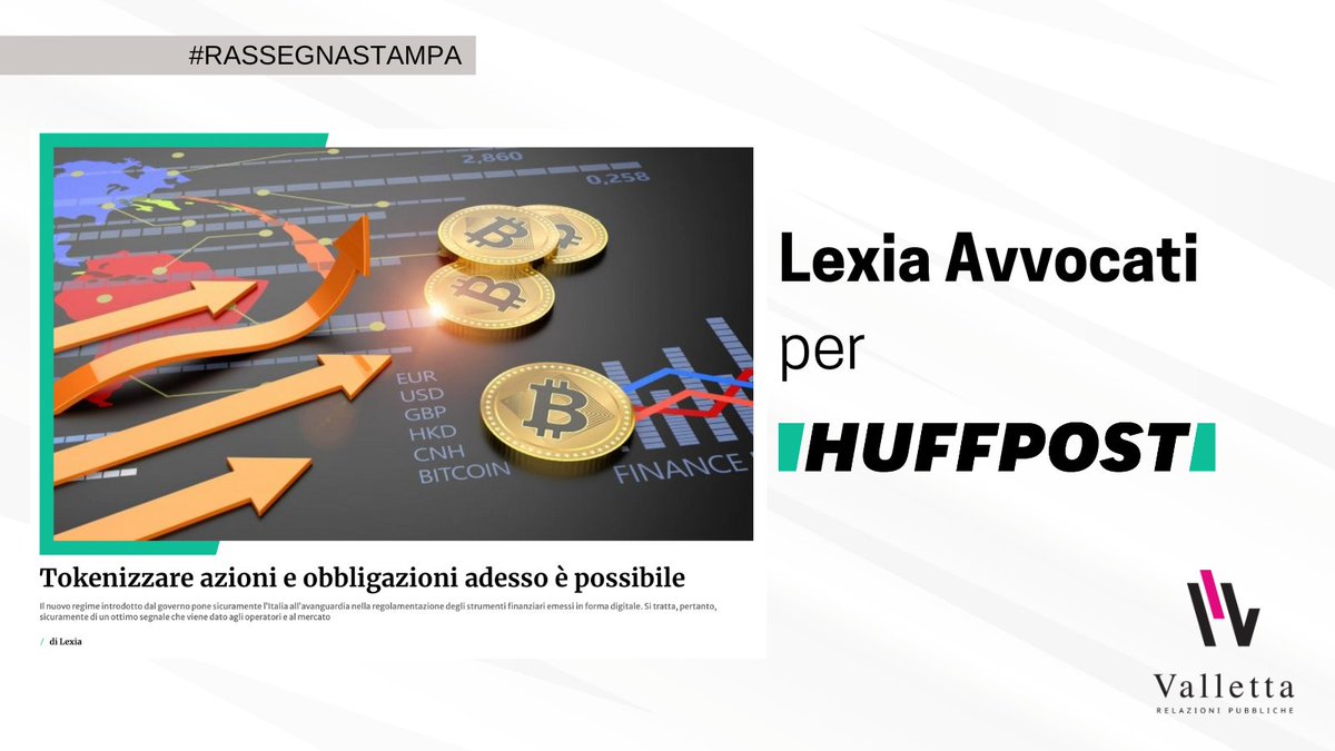 Lexia Avvocati per <a href="/HuffPostItalia/">L'HuffPost</a> con un approfondimento sul nuovo Decreto Legge n.25/2023 in materia di tokenizzazione di strumenti finanziari.

Qui l'articolo completo: huffingtonpost.it/dossier/fintec…

#avvocato #studiolegale #token #DLT #lawfirm #VRPRassegnaStampa
