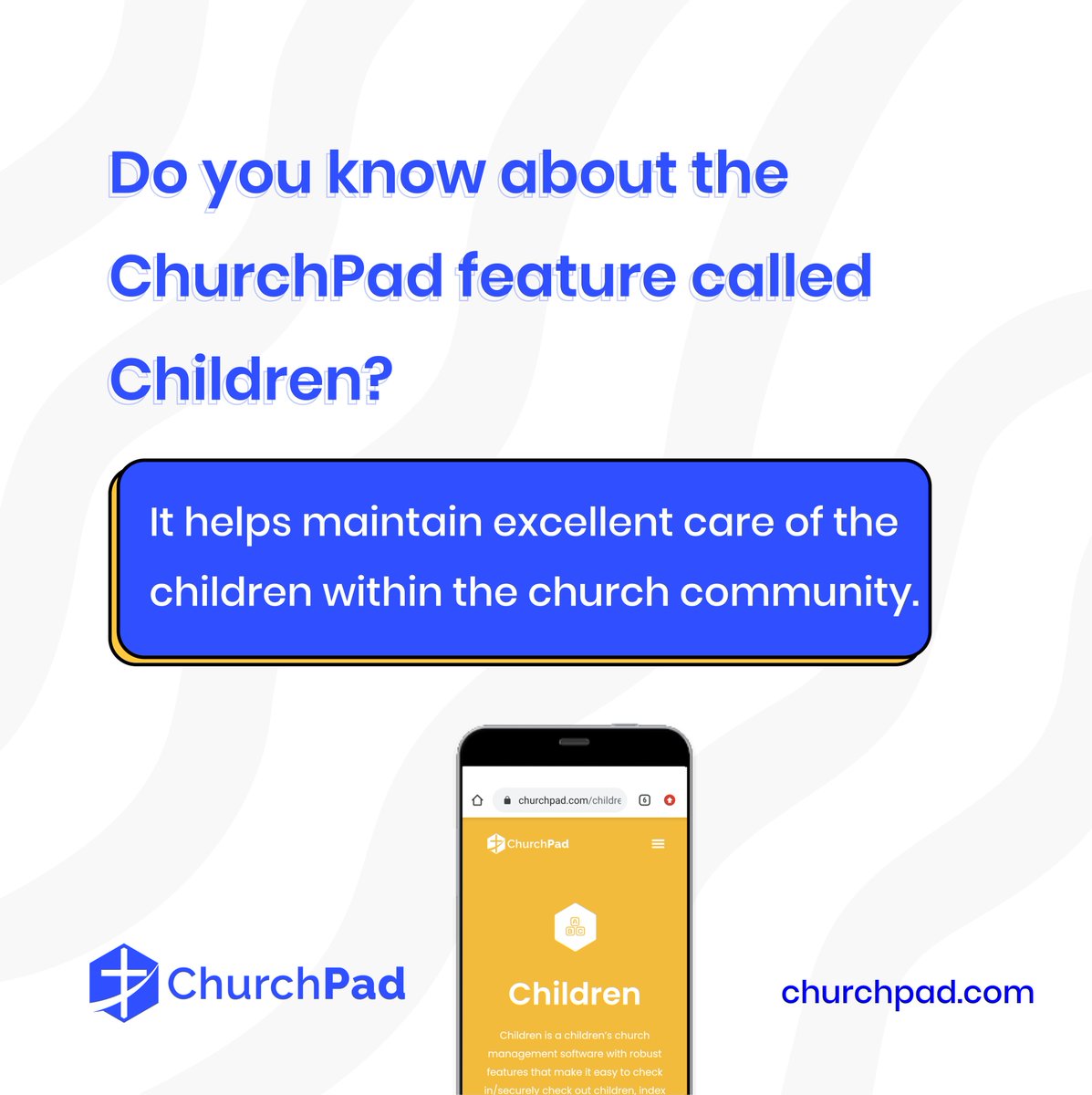 With ChurchPad, your children are protected and secured. 

Go to churchpad.com for more information.

.

.

.

#Churchpad  #Churchplanting #Churchmypassion #Childrensministry #marriageministry #ministrymatters