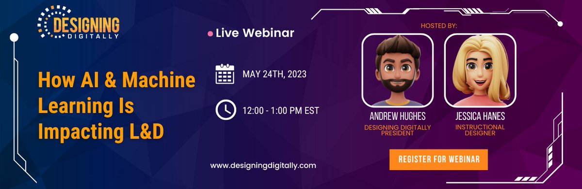 Join our webinar "How AI &amp; Machine Learning Is Impacting L&amp;D" on 5/24 to explore their benefits and top trends and how to apply these technologies in the workplace. See examples from our team, too! Save your spot today! zurl.co/mYSQ   #AI #machinelearning
